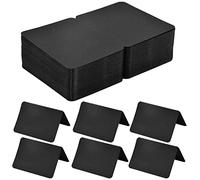 100 Pieces Blank Creased Card, White Folded Event Place Message Cards, Brown Kraft Paper Greeting Cardstock for School Craft Activities Graffiti Halloween Weddings Party (Black)