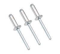 100 Pieces Blind Rivets Ø 3.2 mm, Aluminum Cap Iron Core Pop Rivets, Dome Head Silver Rivets for DIY, Professional Repair, Furniture, Woodworking(3.2X13mm)