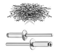 100 Pieces Blind Rivets 3.2mm, Open End Dome Head Pop Rivets, Aluminum Body Iron Mandrel Rivets for DIY, Car, Moto, Furniture, Metal, Wood, Sheet Metal(3.2X30mm)