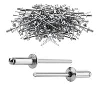 100 Pieces Blind Rivets 5mm, Iron Dome Head Pop Rivets, Silver Rivets for Metal, Wood, Plastic, Shipping, Car, Mechanical Engineering, DIY, Repair(5.0X20mm)