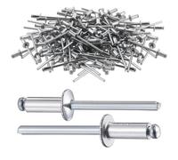 100 Pieces Blind Rivets Dome Head 4mm, Stainless Steel 304 Iron Core Pop Rivets, Open End Rivets for Metal, Wood, Plastic, Furniture, Car, Billboard, Marine(4X10mm)