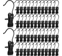 100 Pieces Boot Hanger for Closet Portable Laundry Hanging Hooks with Clips Multifunctional Hangers Organizer Clip Home Travel Space Saving for Boots Jeans Hats Towels (Electrophoresis Black)