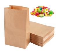 100 Pieces Brown Kraft Paper Bags, 22x12x7cm Large Paper Bag without Handles, Heavy Duty Recyclable Lunch Bags for Gift Party Halloween, Christmas, Birthday, Bakery Goodie Sweet Sandwich, Wedding