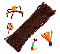 100 Pieces Brown Pipe Cleaners Chenille Stem, Pipe Cleaners Set for DIY Arts Crafts Decorations (Brown)