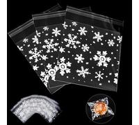 100 Pieces Cellophane Bags Cookie Bags14×14cm Plastic Clear Self-Adhesive Sweet Bags for Bakery, Cookie, Candies, Biscuit, Jewelry, Soaps, Cards and Dessert