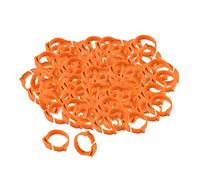 100 Pieces Chicken Leg Rings 001-100 Duck Chicks Leg Band Clip Orange, 2.8x2.6cm