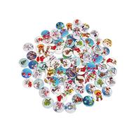 100 Pieces Christmas Wooden Buttons, Assorted Color Christmas Printed Round Buttons Decorative Wooden Craft for s Party Decorations Sewing DIY Crafts Sewing
