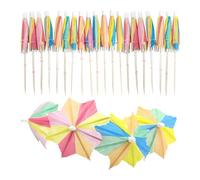 100 Pieces Cocktail Umbrellas, Mini Paper Umbrellas, Drink Paper Umbrellas, Mini Cocktail Sticks, Cocktail Drink Accessories, Cocktail Decorations, Suitable for Cake and Fruit Decorations