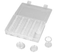 100 Pieces Coin Holder,Plastic Coin Storage Box with Coin Capsules, Holds 100 Coins with 5 Coin Pads, Suitable for Coin Collection Exhibition