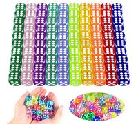 100 Pieces Dice Set 14mm 6 Sided Game Dice 10 Transparent Color Game Dice Acrylic Transparent Dice Set for Board Game, Math Game Party Favor, Family Party