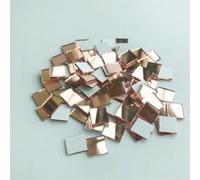 100 Pieces DIY Glass Mirror Stickers 10x10MM Mosaic Tiles for Disco Ball Crafts and Home Decoration, Suitable for Walls, Ceilings, Office, Kitchen, Bathroom, Bedroom (Rose gold)