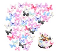 100 Pieces Double Layer Three-Dimensional Butterflies, Butterfly Decoration, Butterflies For Crafts, Butterfly Decoration Hanging, Craft Decoration, 3D Butterfly Organza