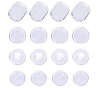 100 Pieces Earring Pads Clip Earring Cushion Silicone Earring Backs for Ear Clip, 4 Shapes, Clear