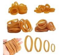 100 Pieces Elastic Bands Heavy Duty 2.5/4/6/7 cm Rubber Bands 0.5 cm Strong Thick Elastic Band Stationery Stretchable Band Mixed Sizes Wide Elastic for Home Office School and DIY Craft Yelllow