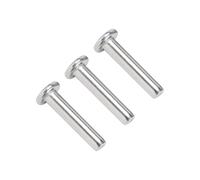 100 Pieces Flat Head Solid Rivets, Stainless Steel M3 Round Solid Rivet for Metal, Wood, DIY, Repair, Leather, Bookbinding(M3X50mm)