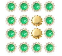 100 Pieces Flower Shape Rhinestone Sew On Rhinestone 16mm Crystal Glass Metal Base Flat Back for DIY Clothes Shoes Hat Bags Jewelry Sewing Accessories