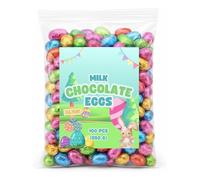 100 Pieces Foiled Easter Chocolate Eggs - Bulk Pack of 100 Individually Wrapped Milk Chocolate Sweets for Sharing, Gifting & Celebrations, Easter Egg Hunt, Basket Fillers, Gifts for Kids