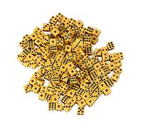 100 Pieces Gaming Dice with Black Spot Standard Six Sided for Classroom yellow