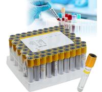 100 Pieces Glass Vacuum Tubes, Vacuum Blood Collection Tubes(3ml/5ml/10ml), for Blood Sampling in The Laboratory, Serum Separation, PRP Preparation,10ML