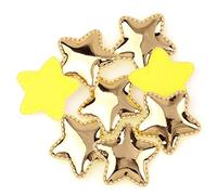 100 Pieces Glitter 5 Star PU Padded Fabric Felt Appliques Sew on Patches for DIY Birthday Wedding Cake Topper Scrapbook Hair Accessories Craft Supplies (Gold)