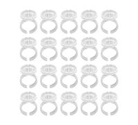 100 Pieces Glue Rings Lash Glue Cups for Tattoo Volume Lash Makeup White, 2.3x5.1cm