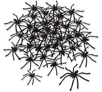100 Pieces Halloween Spooky Black Plastic Spiders, Spiders Halloween Realistic, Halloween Party Decorations, Prank Realistic Scary Spiders Toy for Kids Party Decorations