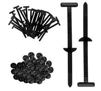 100 Pieces Heavy Duty Nylon Universal Cable Tie Buckle, Self-Locking Auto Zip Tie Buckle Holder with Pin & Button, Snap-Fit Bumper Retainer Zipper Clips for Cars Panel Fasteners Fender Liner (100)