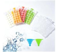 100 Pieces Ice Cube Bags, Disposable self-Sealing Bags, Durable ice Bags for ice Cubes, Practical ice Bags, Premium ice Cube Bags for Freezer, with 2 Silicone Funnel for Drinks & Parties