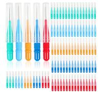 100 Pieces Interdental Brush,Toothpicks Tooth Flossing Head Oral Dental Hygiene Brush,Dental Brush Flosser for Cleaner Dental Floss Stick Tooth Cleaning Tool