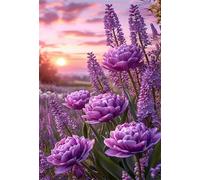 100 Pieces Jigsaw Puzzles for Adults,Family Challenging Puzzle Game,Fun Intellectual Art puzzles for Decompression and Home Decor Purple Lavender Flowers(15.7x11 inch)
