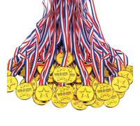 100 Pieces Kids Plastic Winner Medals Gold Winner Award Medals