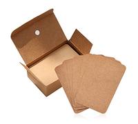 100 Pieces Kraft Paper Blank Message Card, DIY Label Hard Paper Can Be Written on Both Sides, Brown (8.9 * 5.2cm)