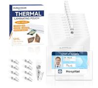100 Pieces Laminating Pouch with 50PCS Clips Government-Size Card Laminating Pouches Luggage Tags Thermal Laminate Pouch Tags Kit Clear Laminating Pouch for Work Permits Pass Cards Student ID Cards