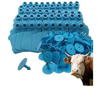 100 Pieces Large Blank Cattle Ear Tags PE Animal Identification Ear Tags Suitable for Sheep, Cattle, Calves and Pig Farm Management Blue 100pcs
