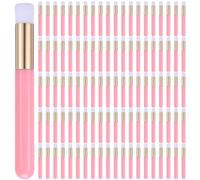 100 Pieces Lash Brushes for Cleaning, Lash Shampoo Brushes Eyelash Extension Cleansing Blackhead Removing Brush Nose Pore Deep Cleaning Facial Cleansing Brush (Pink, 3.8Inch)