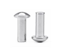 100 Pieces M3 Solid Rivets, Stainless Steel Round Head Hammer Rivets, Half Round Rivets for Metal, Wood, Plastic, Furniture(M3X15mm)