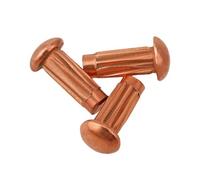 100 Pieces M4 Knurled Shank Fixed Rivets, Copper Round Head Solid Rivets for Product Labels, Nameplates, DIY, Home Repairs(M4X8mm)