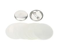 100 Pieces Metal Blank Button Badge Parts Set with Back Cover & Clear Film for Button Maker Machine DIY Pin Maker Kit (32mm, Tinplate)