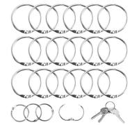 100 Pieces Metal Book Rings, 30mm Small Binding Binder Card Ring, Versatile and Easy to Install Loose Leaf Binders Book Rings for Flash Cards, Treasury Tags, Cue Cards, School, Office, Home(Silver)