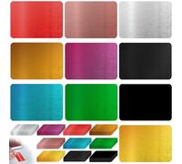 100 Pieces Metal Business Cards, 10 Colours Metal Business Cards Blanks, Engraved Business Cards, Aluminium, Laser-Engraved Matt Name Cards for Office Customers, DIY Gift Cards