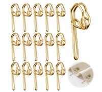 100 Pieces Metal Curtain Hooks for Pencil Pleat Curtains, Gold Brass Drapery Hooks for Curtain Header Tape, Durable Butterfly Shape Metal Hooks for Curtain Rail and Track Hanging, No Scratch Design