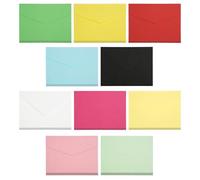 100 Pieces Mini Coloured Envelopes,10.3×8cm Small Multi-Colored Envelope,Gift Card Envelope,Small Envelopes 10 Assorted Colourss for Business Cards,Thank You Notes and Birthday Party Supplies
