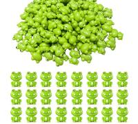 100 Pieces Mini Green Plastic Frog Garden Decorations, Wsimily Tiny Frog Sculptures for Fairy Garden, Party & Home Decoration - Cute Miniature Frogs Figurines