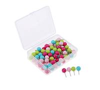 100 Pieces Multi-Colored Round Push Pins Drawing Pins Office Thumbtack Supply