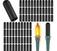 100 Pieces No Glow Caps Christmas Glass LED Glow Plug Cap Light Blackout Caps No Glow Caps Black Out Cover for Christmas Lights