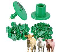 100 Pieces of Animal Round Ear Tags, Suitable for Livestock Tags for Cattle, Pigs, Sheep and Goats (No. 001-1000) Green 401-500