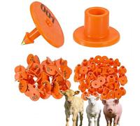 100 Pieces of Animal Round Ear Tags, Suitable for Livestock Tags for Cattle, Pigs, Sheep and Goats (No. 001-1000) Orange 501-600