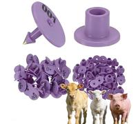 100 Pieces of Animal Round Ear Tags, Suitable for Livestock Tags for Cattle, Pigs, Sheep and Goats (No. 001-1000) Purple 501-600