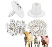 100 Pieces of Animal Round Ear Tags, Suitable for Livestock Tags for Cattle, Pigs, Sheep and Goats (No. 001-1000) White 701-800