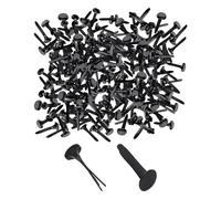 100 Pieces of Black Round Spikes, Mini Round Head Clips, Pattern Clips, Folders, Bifurcated Spikes, Office File Accessories, Suitable for Creative DIY, Children's Handmade